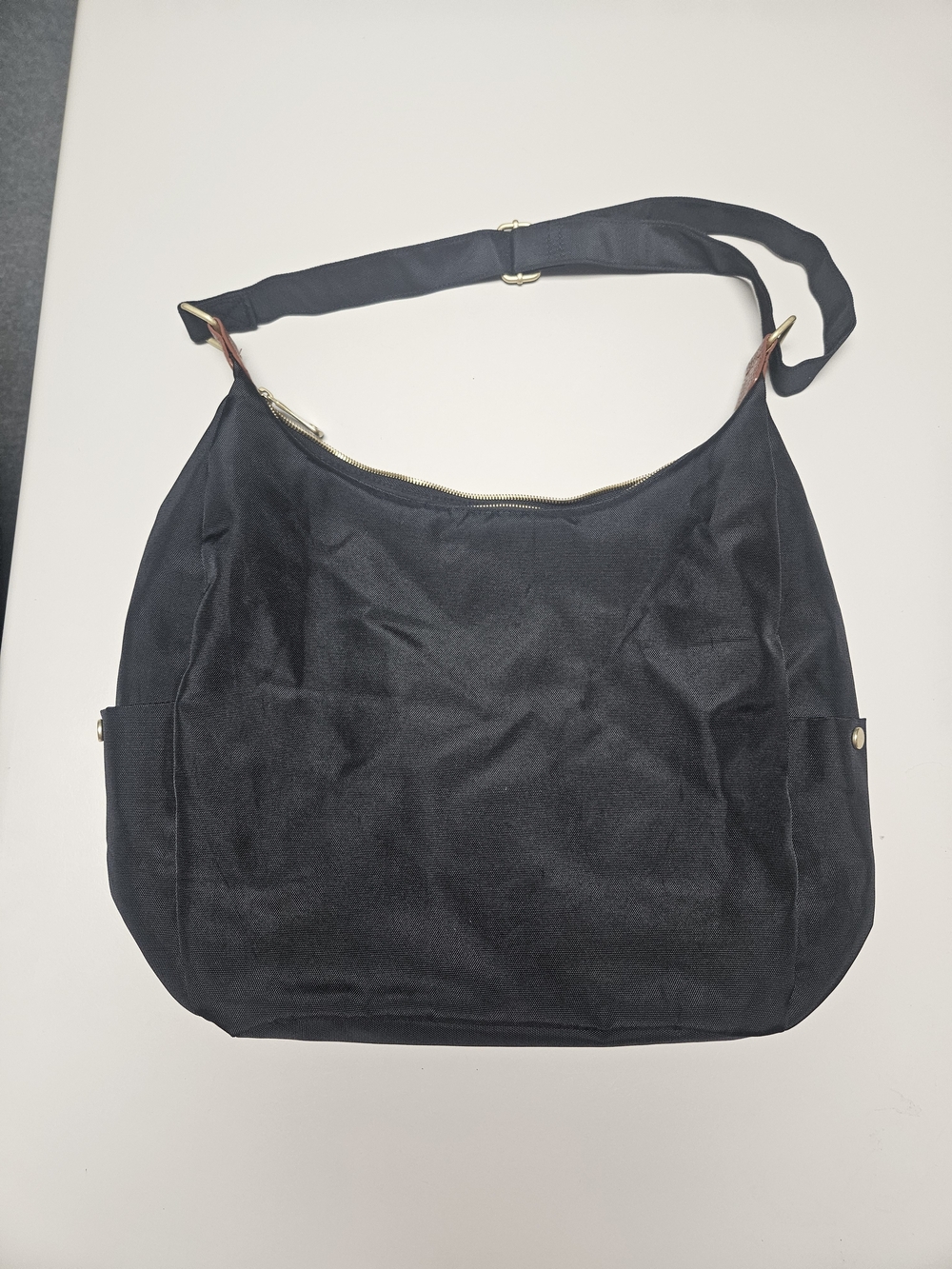 Source Unknown Black Shoulder Bag with Gold Accents